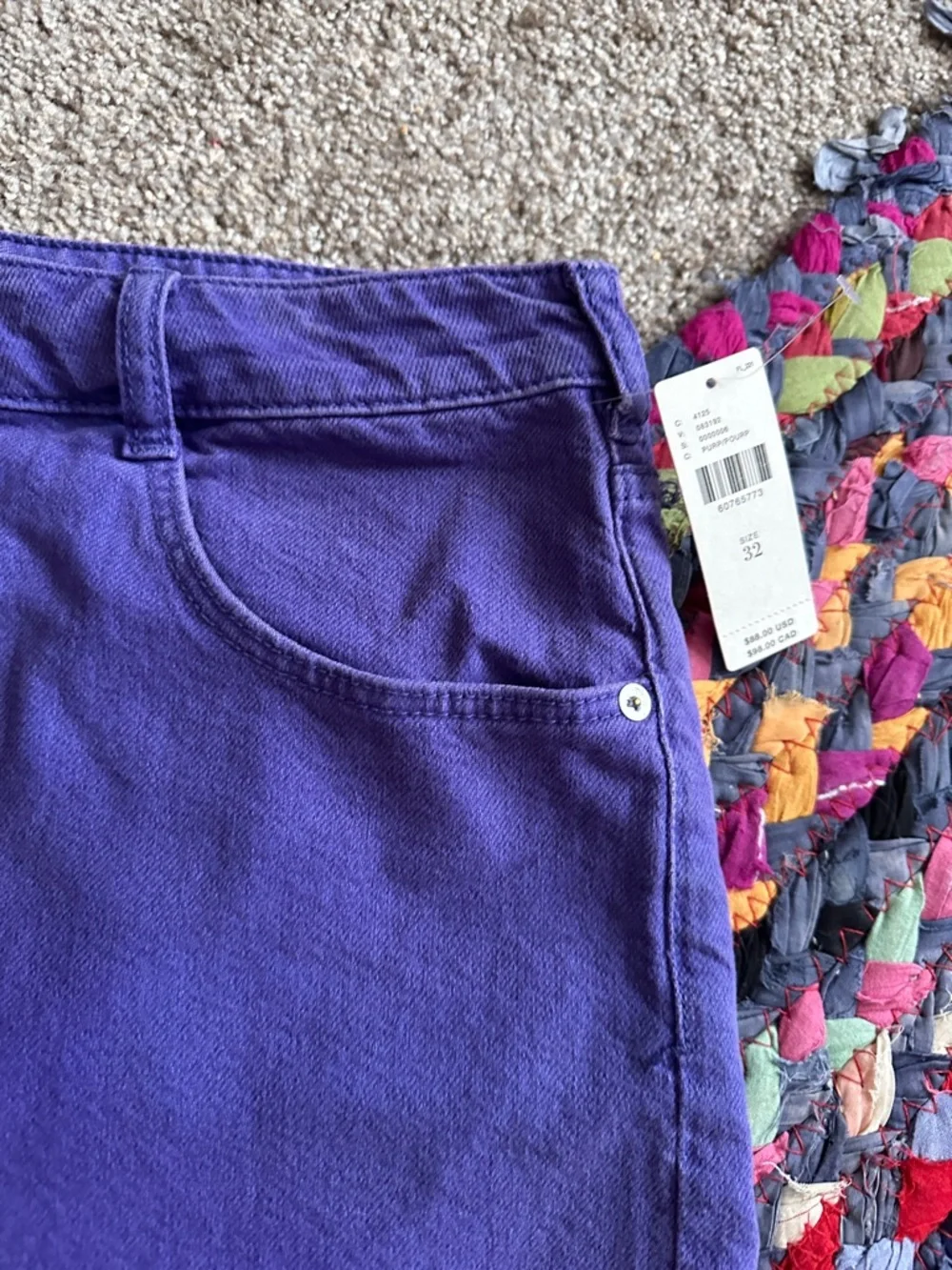 NWT Anthropologie Pilcro High Rise Purple Jean Shorts Women’s Sz 32 Summer Denim - Picture 5 of 16